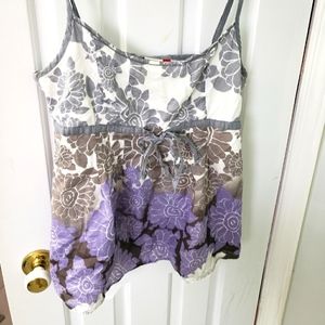 Floral chest-tie shirt